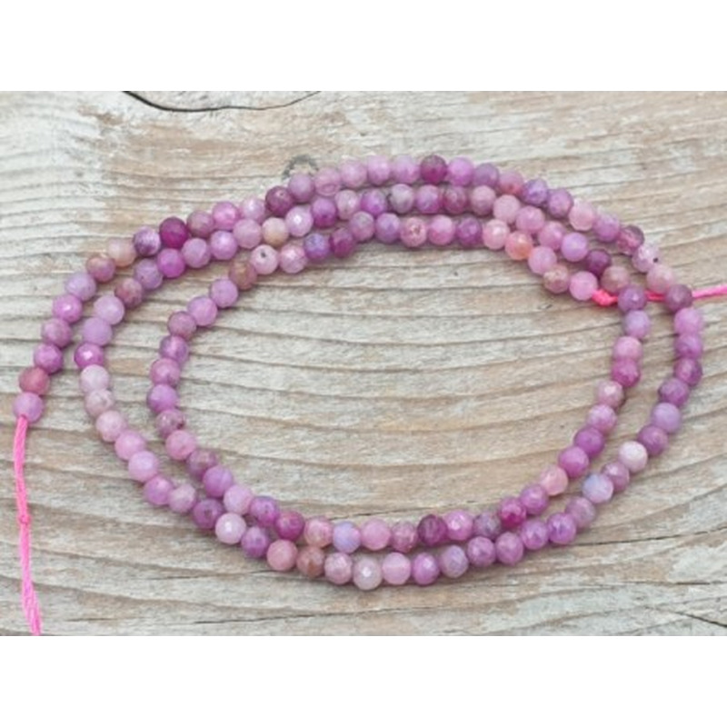 Rubin Kette facettiert 3mm