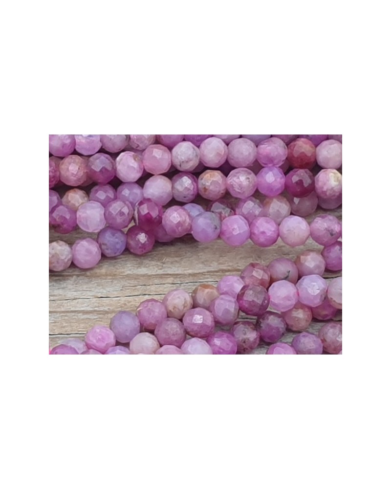 Rubin Kette facettiert 3mm