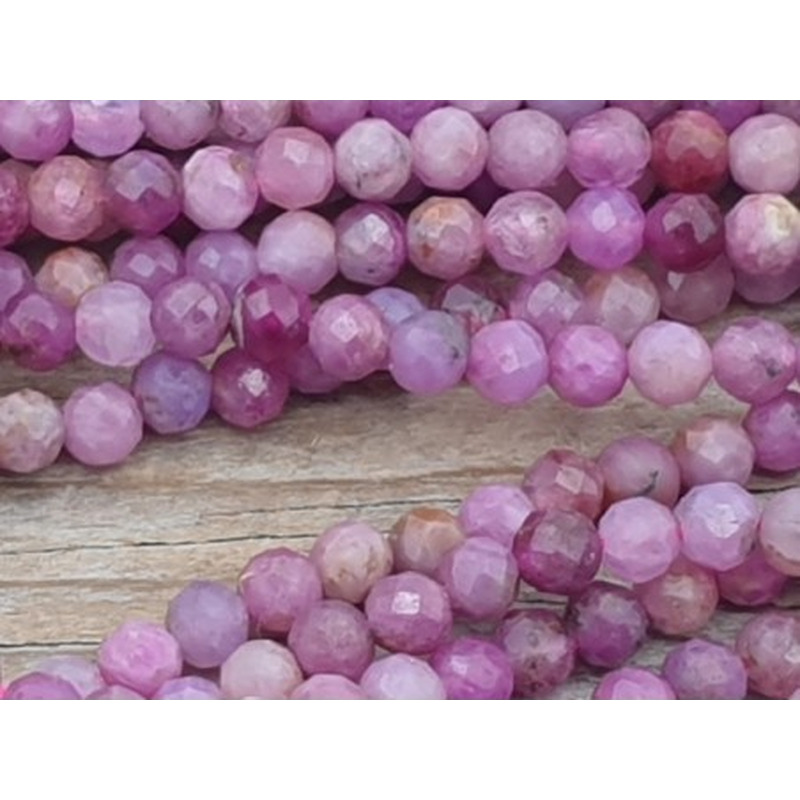 Rubin Kette facettiert 3mm