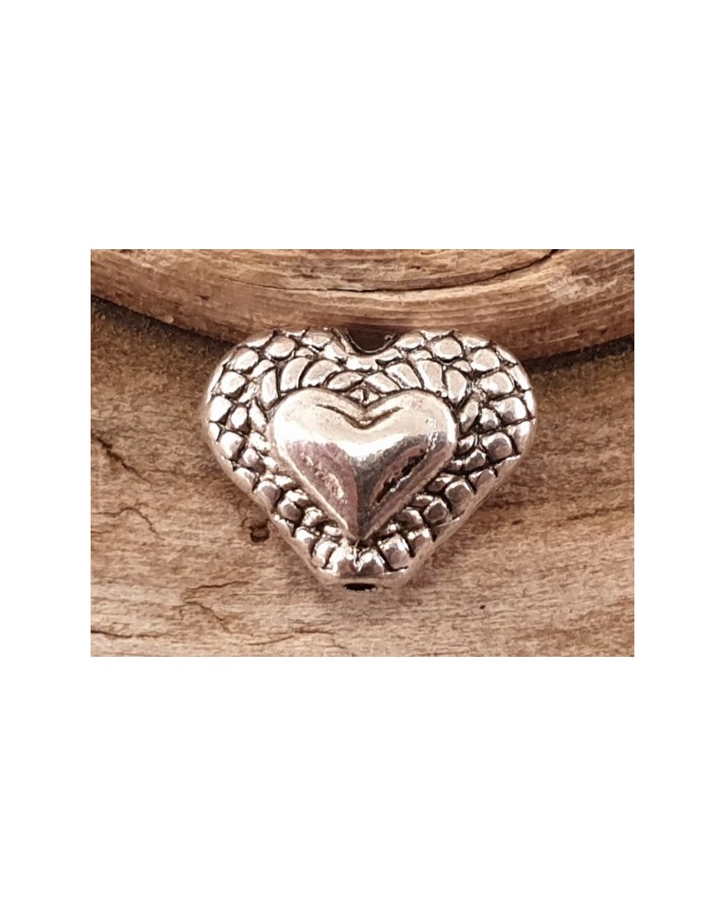 Zwischenteil Herz 11x9x5mm, Metall Antik