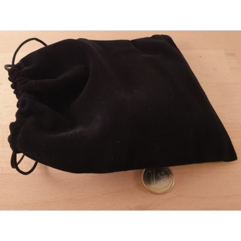Schmuckbeutel Velours schwarz 17x12.5cm