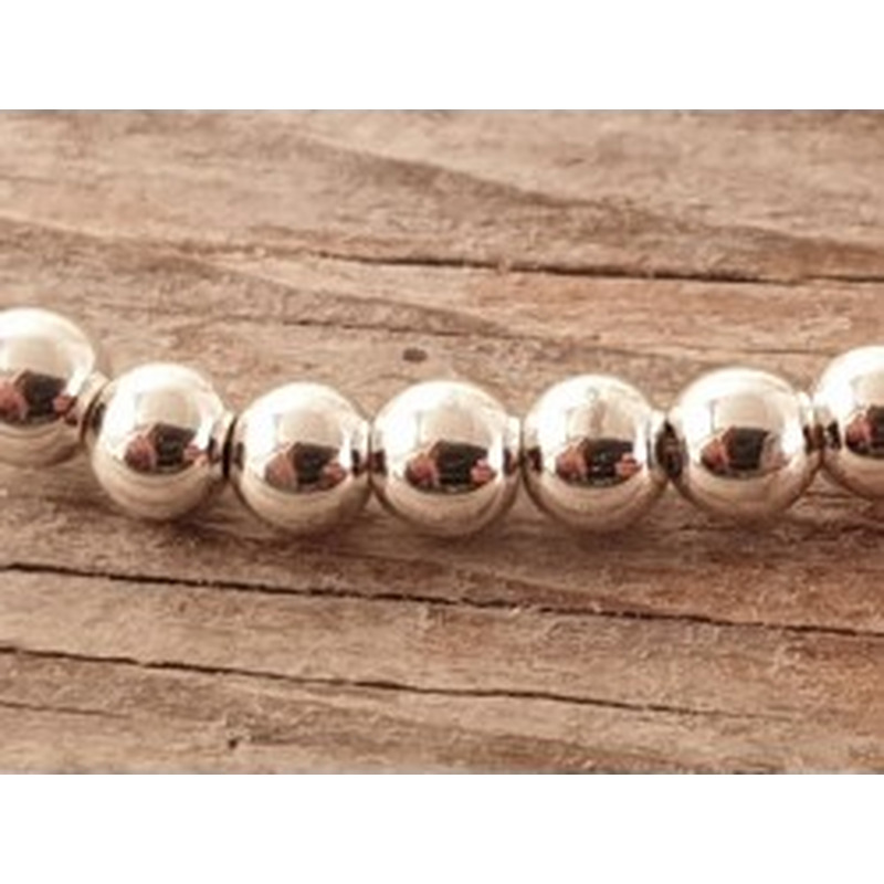 Blutsteinkette Silber (Hämatit) 3mm