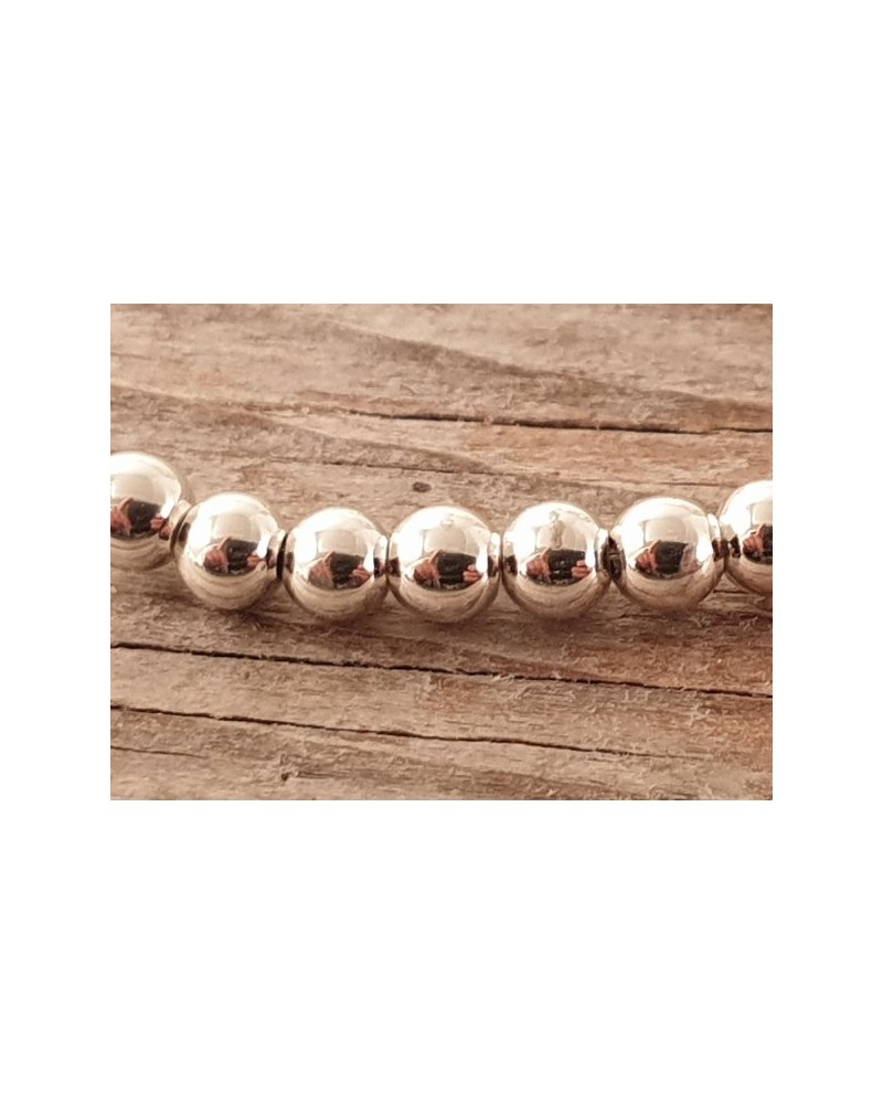 Blutsteinkette Silber (Hämatit) 3mm