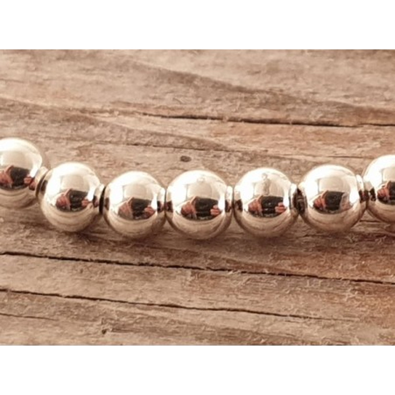 Blutsteinkette Silber (Hämatit) 3mm