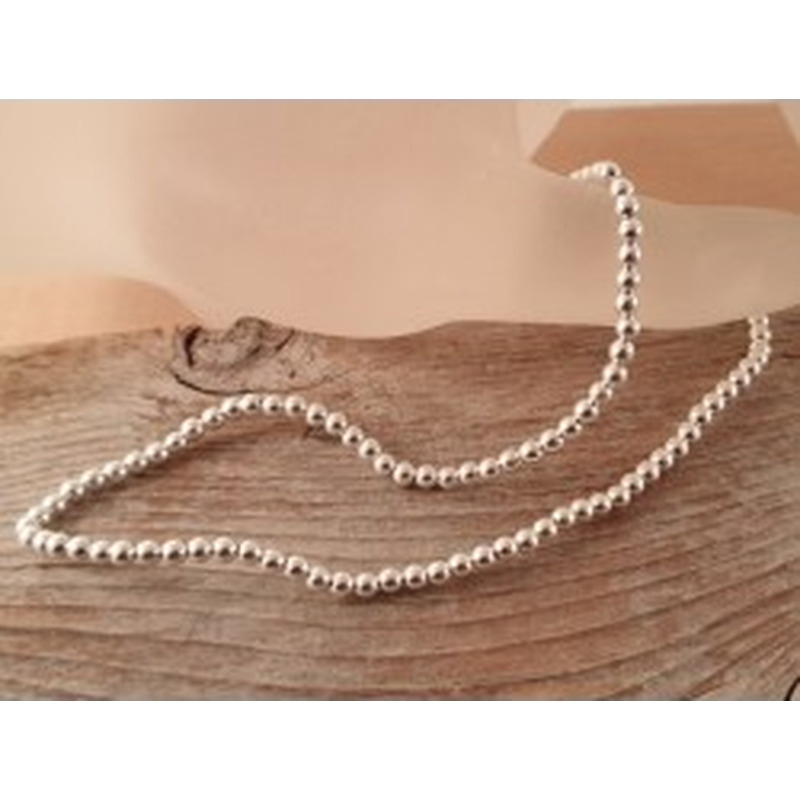 Blutsteinkette Silber (Hämatit) 3mm 2