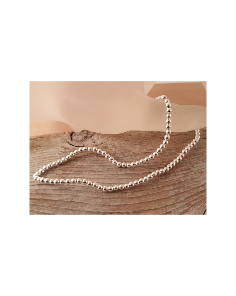 Blutsteinkette Silber (Hämatit) 3mm