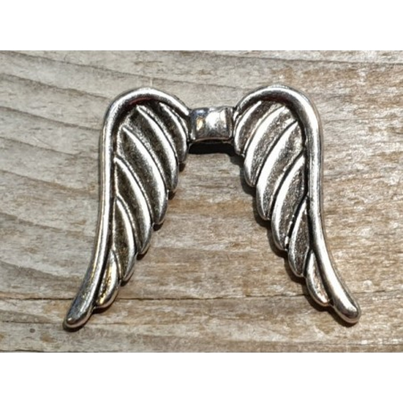 Zwischenteil, Engelsflügel 30x25mm, Metall silberfarben