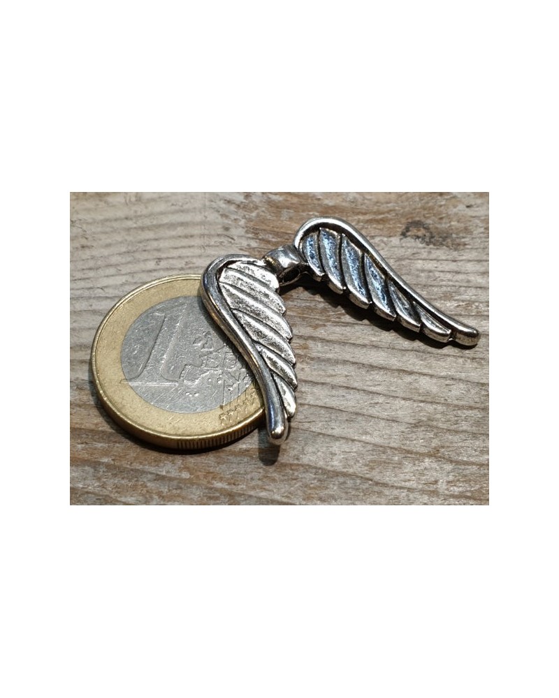 Zwischenteil, Engelsflügel 30x25mm, Metall silberfarben