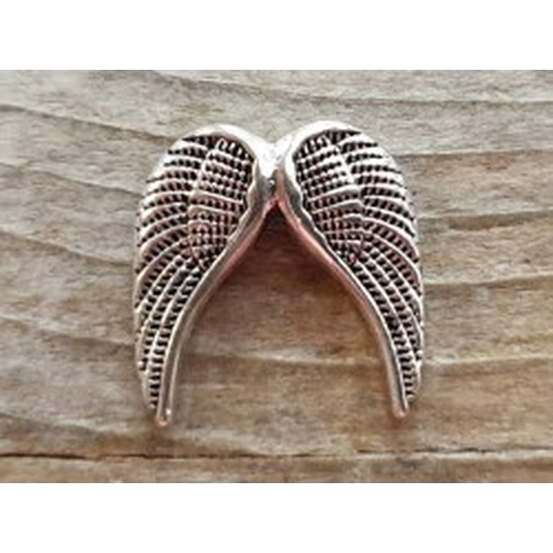Zwischenteil, Engelsflügel 15x15mm, Metall silberfarben