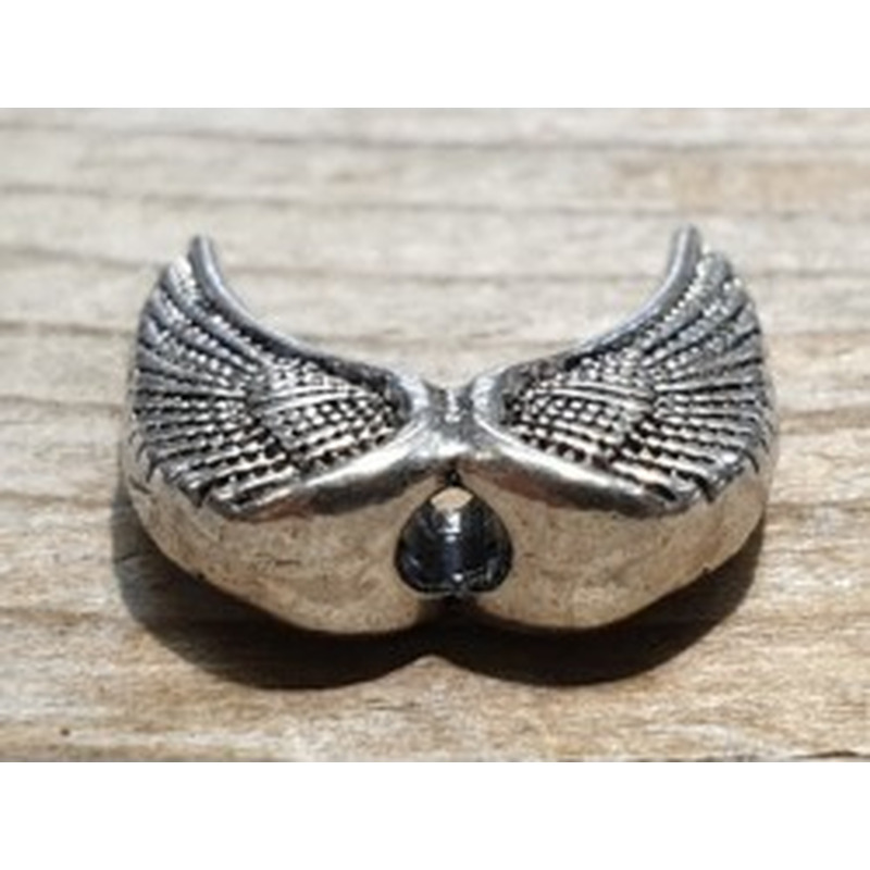 Zwischenteil, Engelsflügel 15x15mm, Metall silberfarben 2