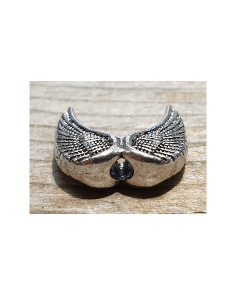 Zwischenteil, Engelsflügel 15x15mm, Metall silberfarben