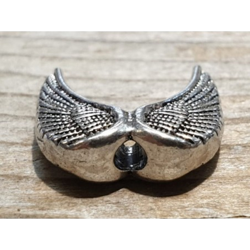 Zwischenteil, Engelsflügel 15x15mm, Metall silberfarben