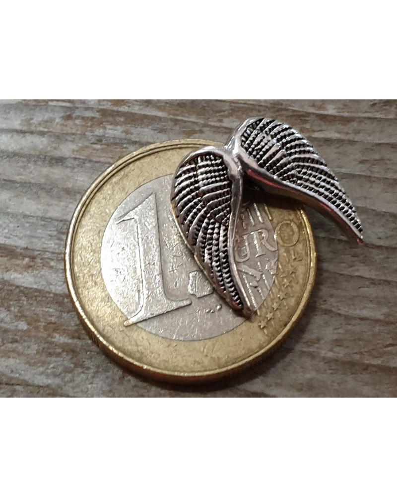 Zwischenteil, Engelsflügel 15x15mm, Metall silberfarben