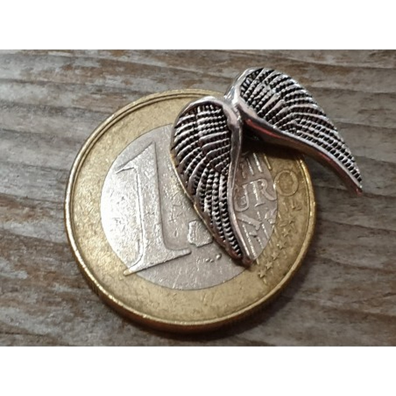 Zwischenteil, Engelsflügel 15x15mm, Metall silberfarben