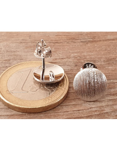 2 Stk. Ohrstecker 10mm mit Öse, 925 Silber rhodiniert