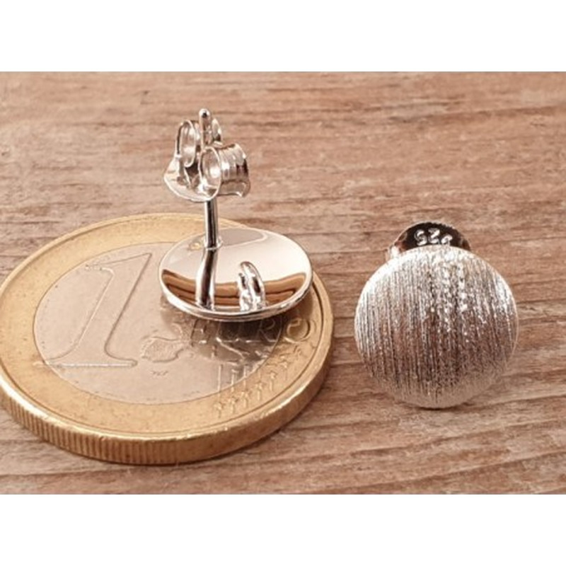 2 Stk. Ohrstecker 10mm mit Öse, 925 Silber rhodiniert