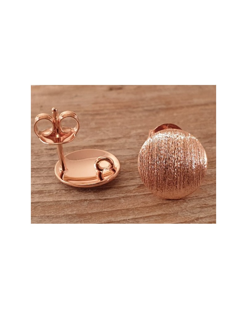 2 Stk. Ohrstecker 10mm mit Öse, 925 Silber rose vergoldet