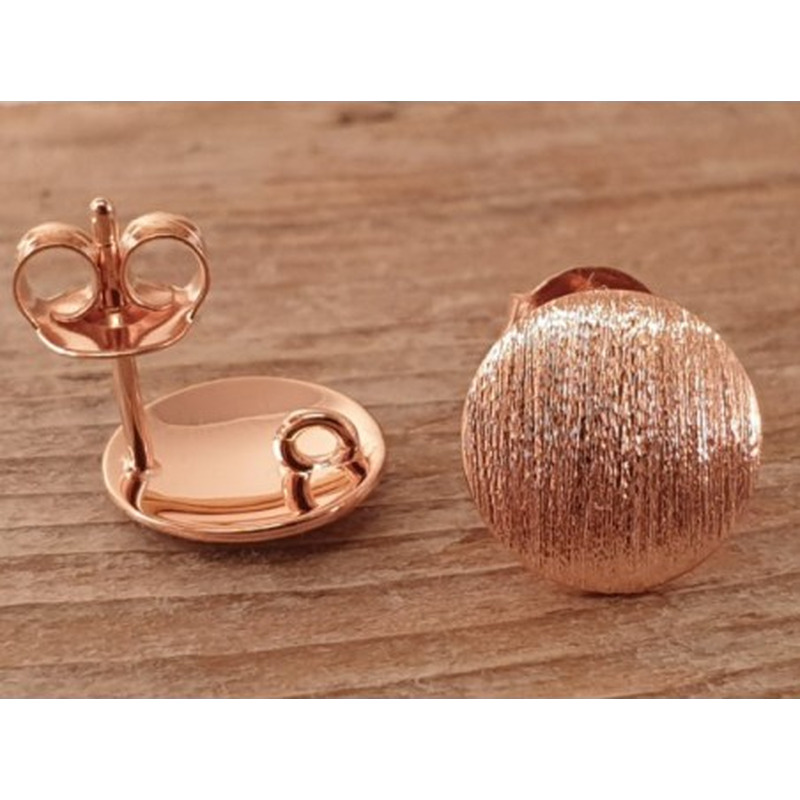 2 Stk. Ohrstecker 10mm mit Öse, 925 Silber rose vergoldet
