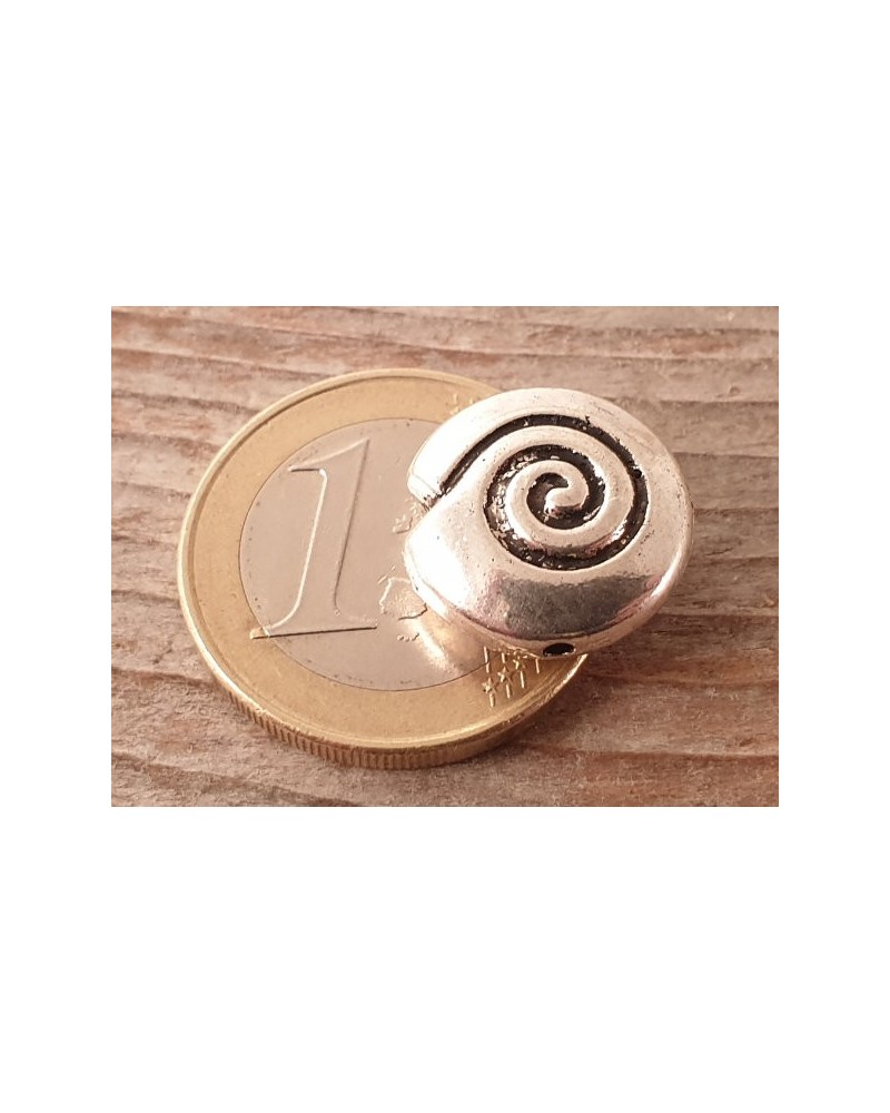 Zwischenteil Schnecke 15x6mm, Metall Antik