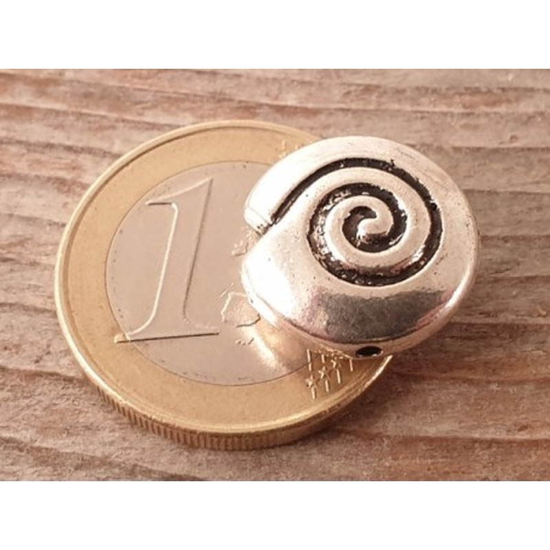 Zwischenteil Schnecke 15x6mm, Metall Antik