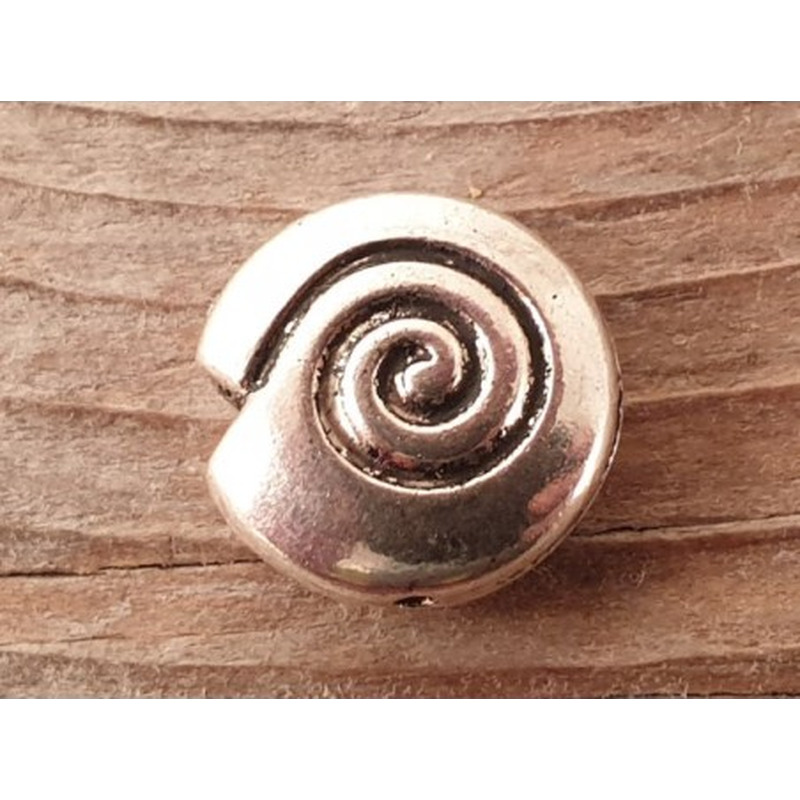 Zwischenteil Schnecke 15x6mm, Metall Antik