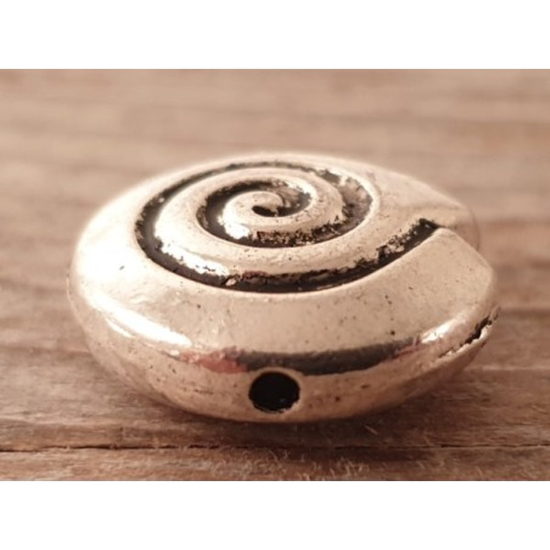 Zwischenteil Schnecke 15x6mm, Metall Antik