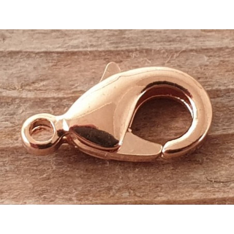 Karabiner 12mm Messing Rosegold vergoldet