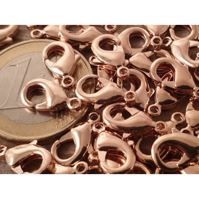 Karabiner 12mm Messing Rosegold vergoldet