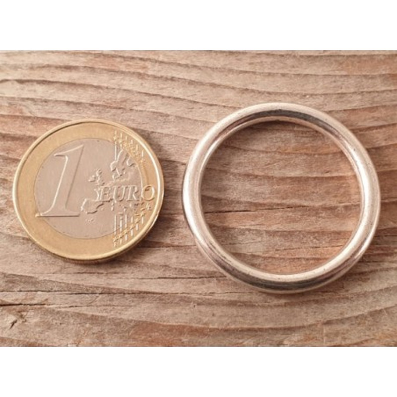 Zwischenteil Ring 30x3mm, Metall rhodiumfarben