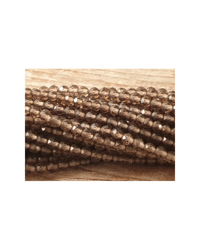 Rauchquarzkette facettiert 2mm