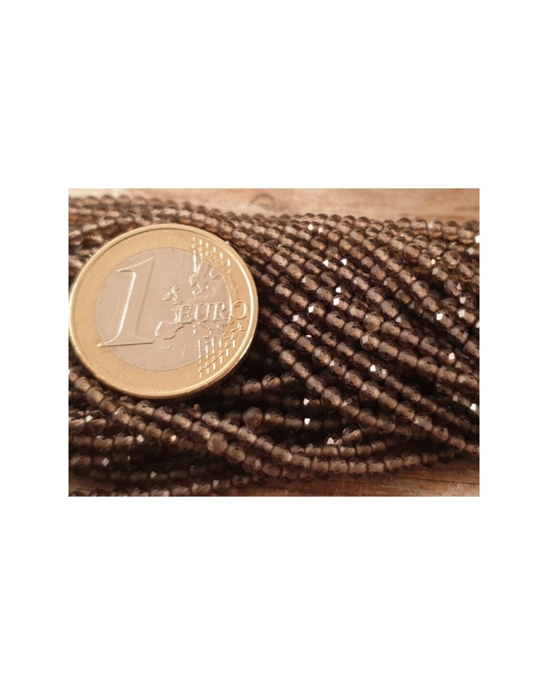 Rauchquarzkette facettiert 2mm