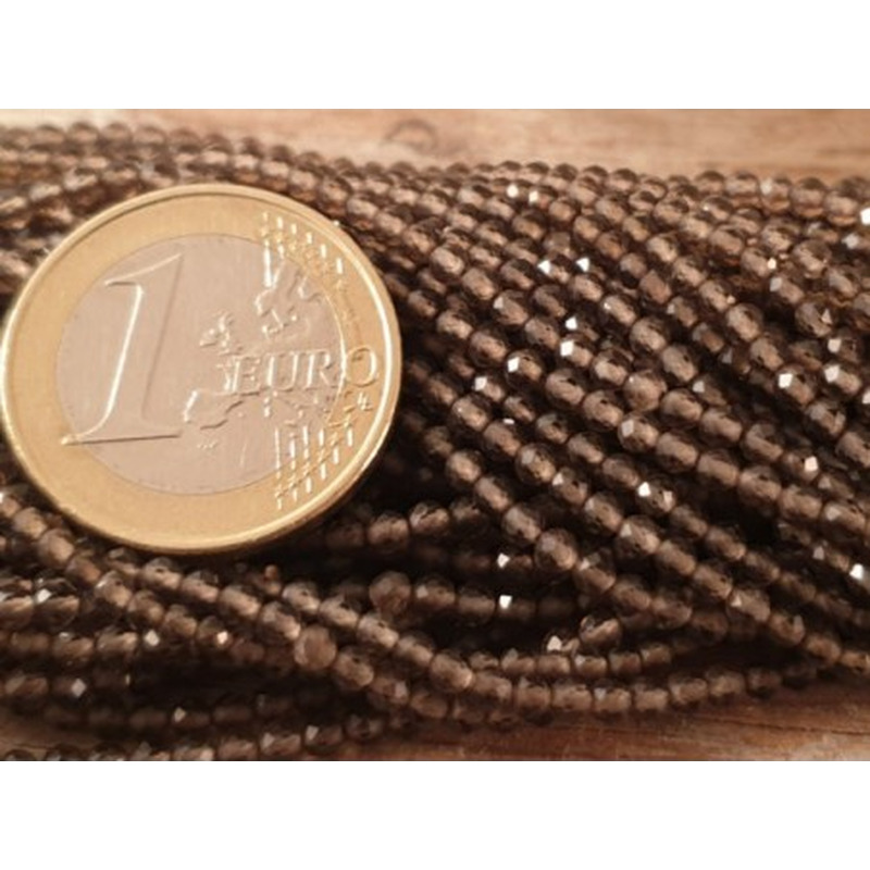 Rauchquarzkette facettiert 2mm