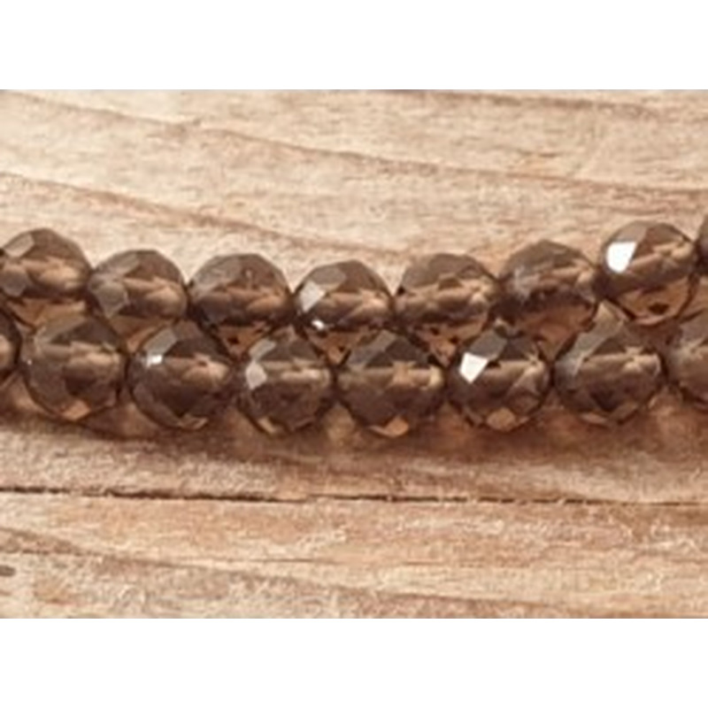 Rauchquarzkette facettiert 3mm