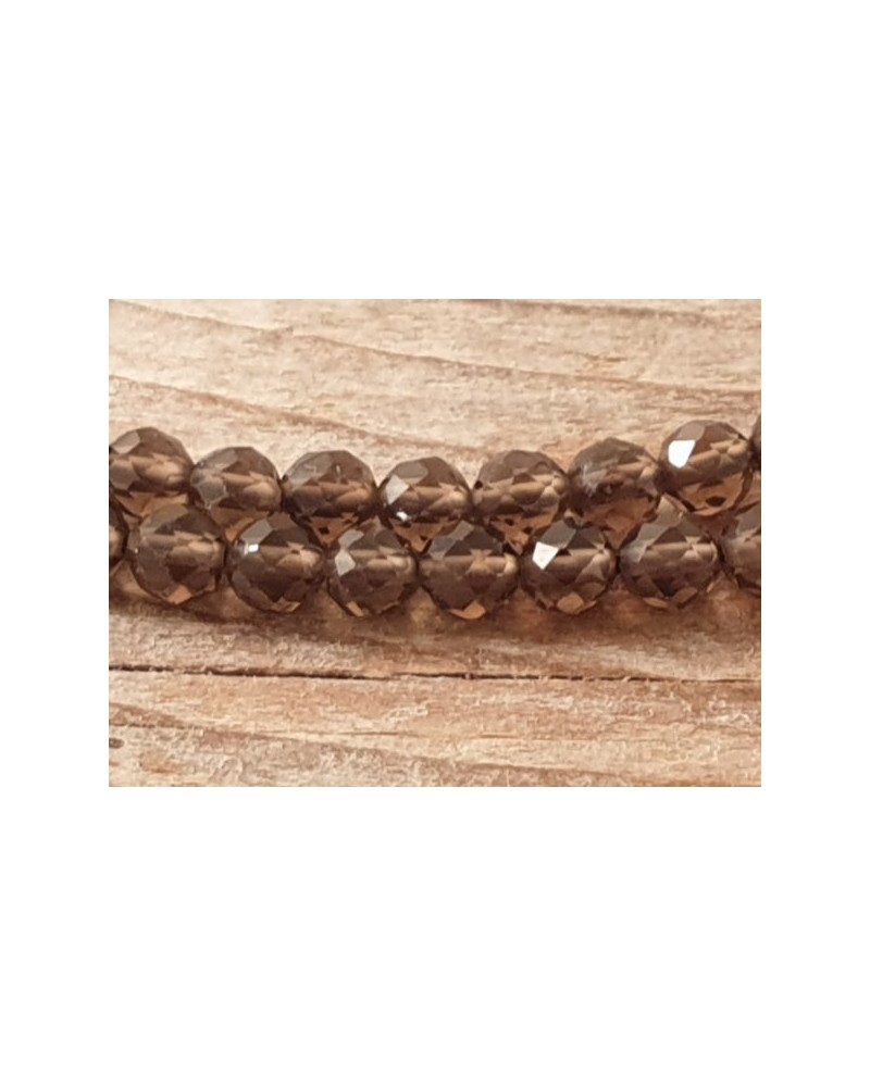 Rauchquarzkette facettiert 3mm