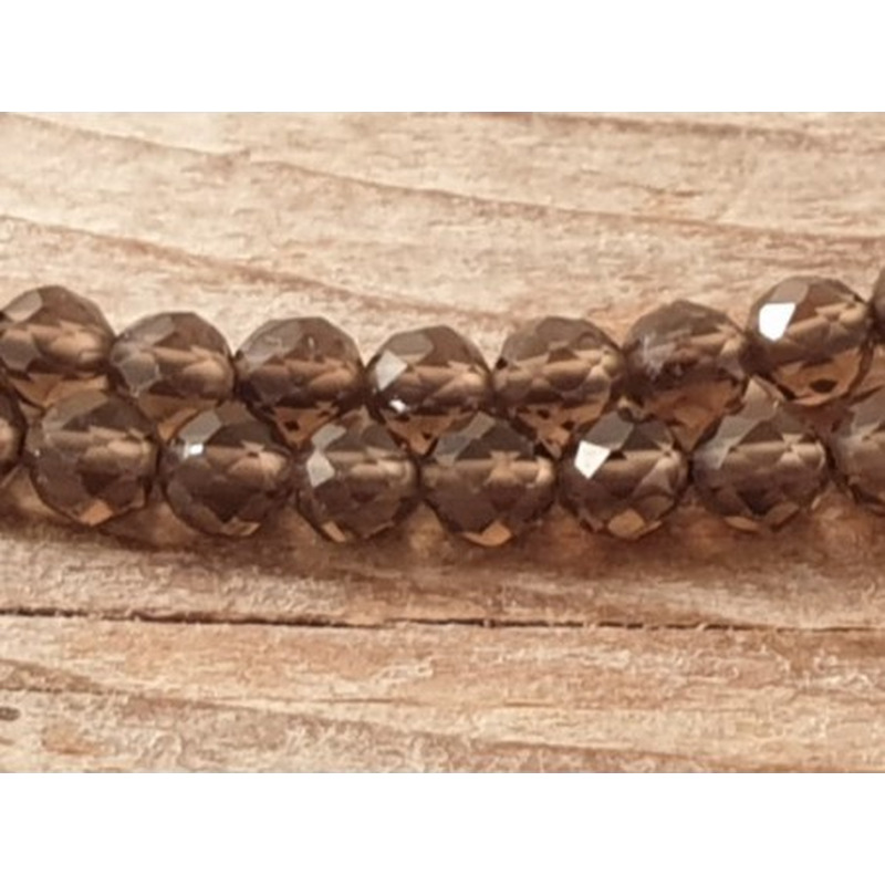 Rauchquarzkette facettiert 3mm