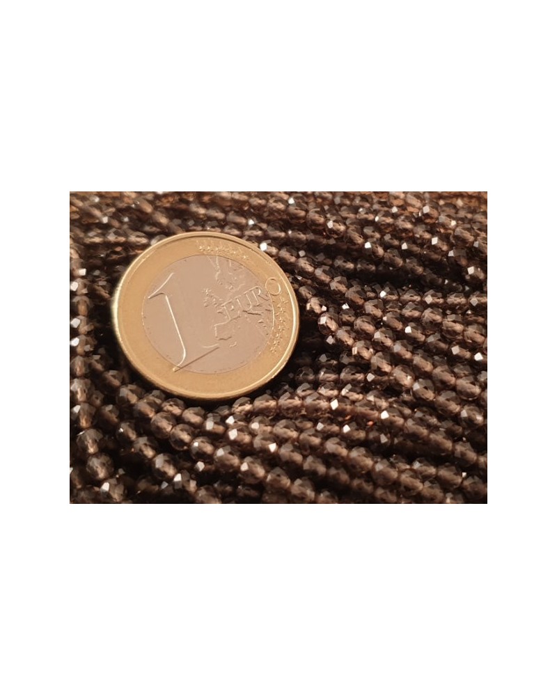 Rauchquarzkette facettiert 3mm