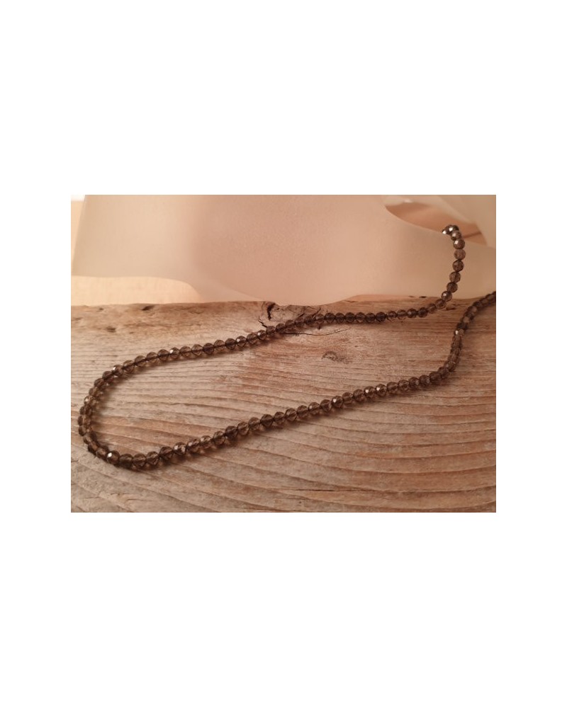 Rauchquarzkette facettiert 3mm