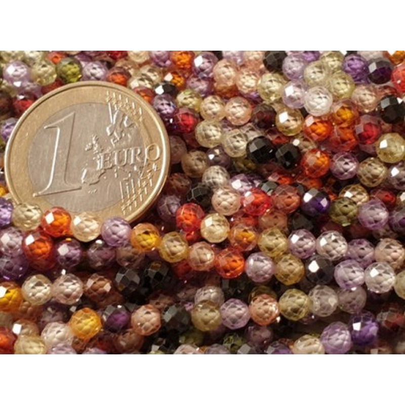 Zirkonkette-stark funkelnd-facettiert 4mm