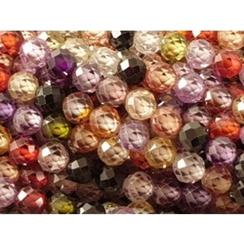 Zirkonkette-stark funkelnd-facettiert 4mm