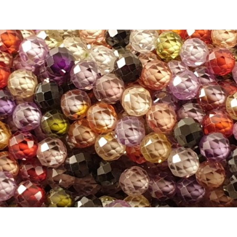 Zirkonkette-stark funkelnd-facettiert 4mm