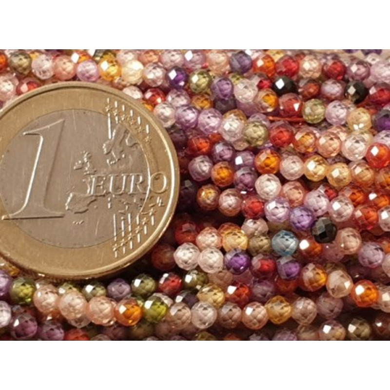 Zirkonkette-stark funkelnd-facettiert 3mm