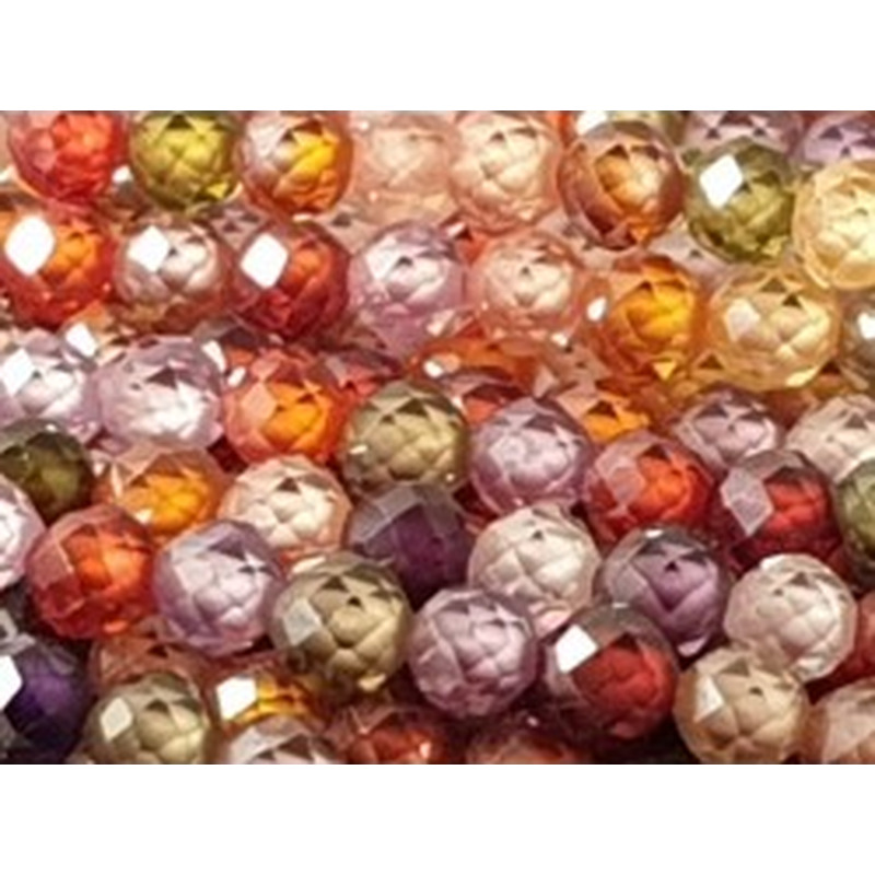 Zirkonkette-stark funkelnd-facettiert 3mm