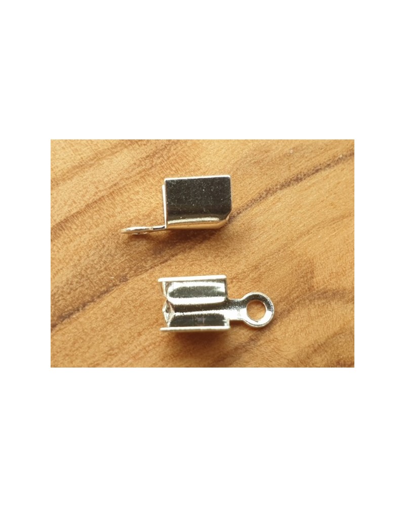 Bandende 3mm (2 Stk), Messing silberfarben