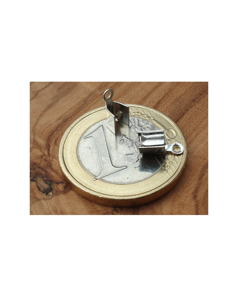 Bandende 3mm (2 Stk), Messing silberfarben