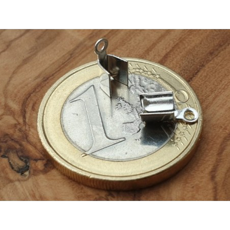 Bandende 3mm (2 Stk), Messing silberfarben