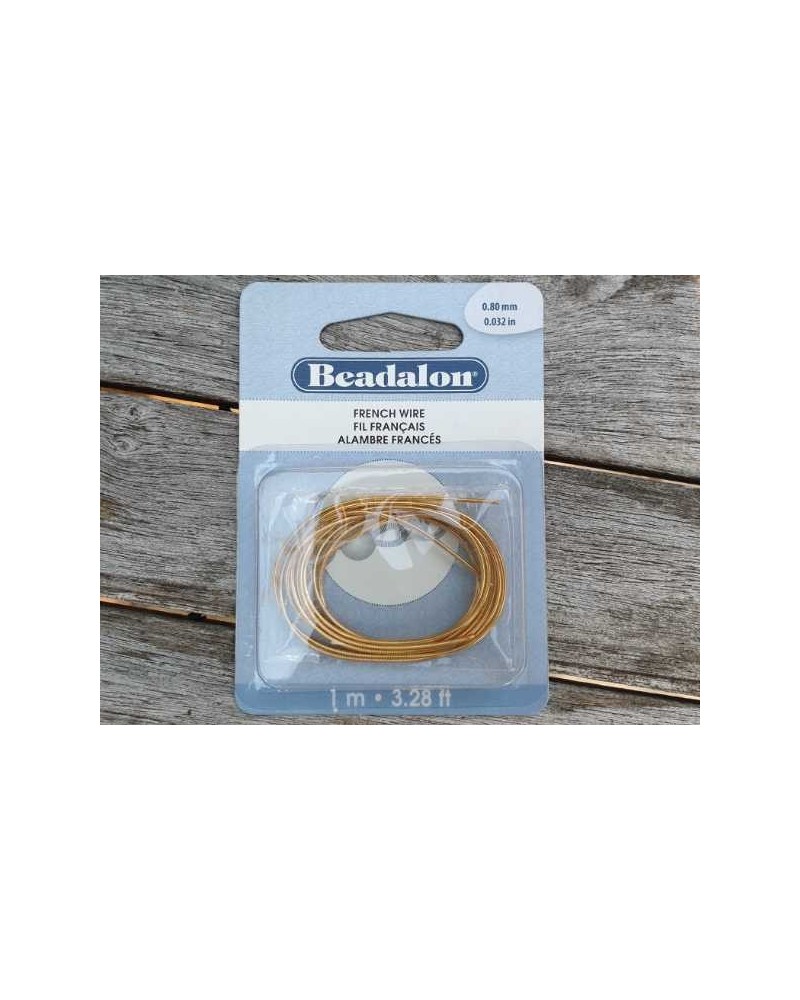 Perlspiraldraht 0,8mm/1m vergoldet, French Wire