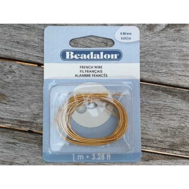 Perlspiraldraht 0,8mm/1m vergoldet, French Wire