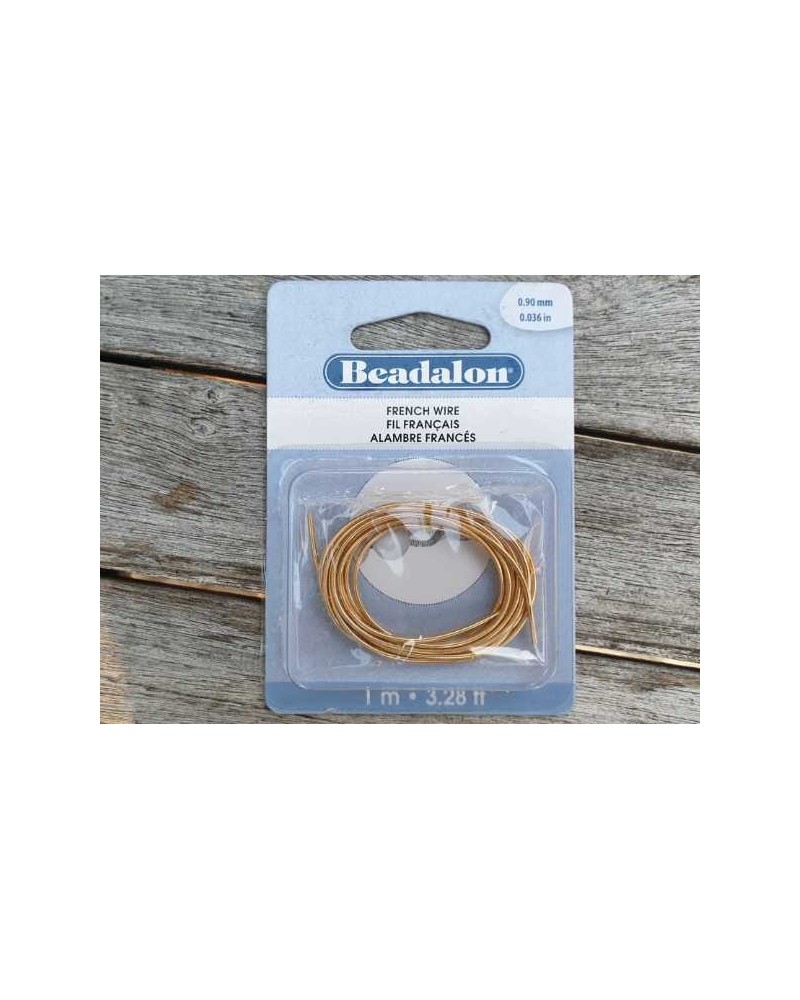 Perlspiraldraht 0,9mm/1m vergoldet, French Wire
