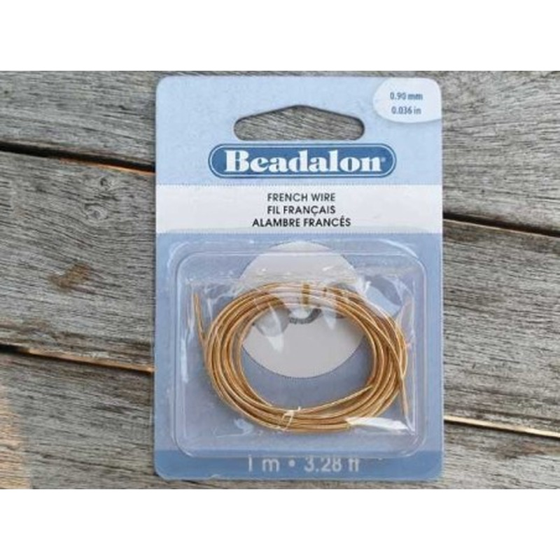 Perlspiraldraht 0,9mm/1m vergoldet, French Wire