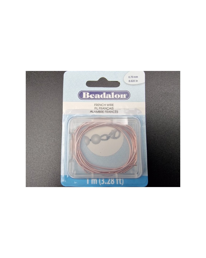 Perlspiraldraht 0,7mm/1m ROSE vergoldet, French Wire